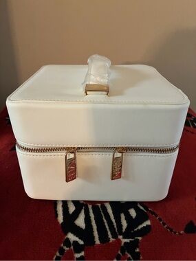 White Cosmetic NARS Train Case with Gold Hardware